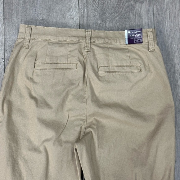 Women’s Gloria Vanderbilt 4 Petite Chino Khakis Pants Khaki Straight Stretch NWT - Picture 6 of 12